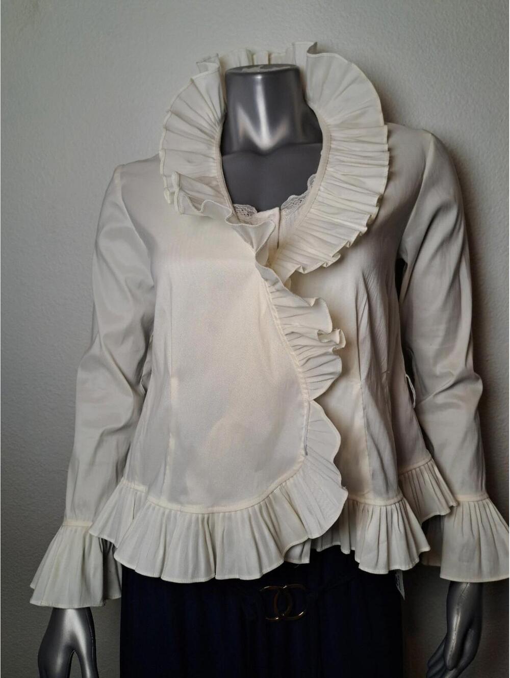 GORGEOUS  White / Cream ISADORA  M/P Lightweight Ruffled Skirted Back Coat